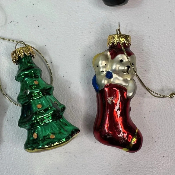 Lot of 8 Vintage G&D Blown Glass Ornaments Santa Tree Stockings Soldier Delicate - Picture 4 of 6